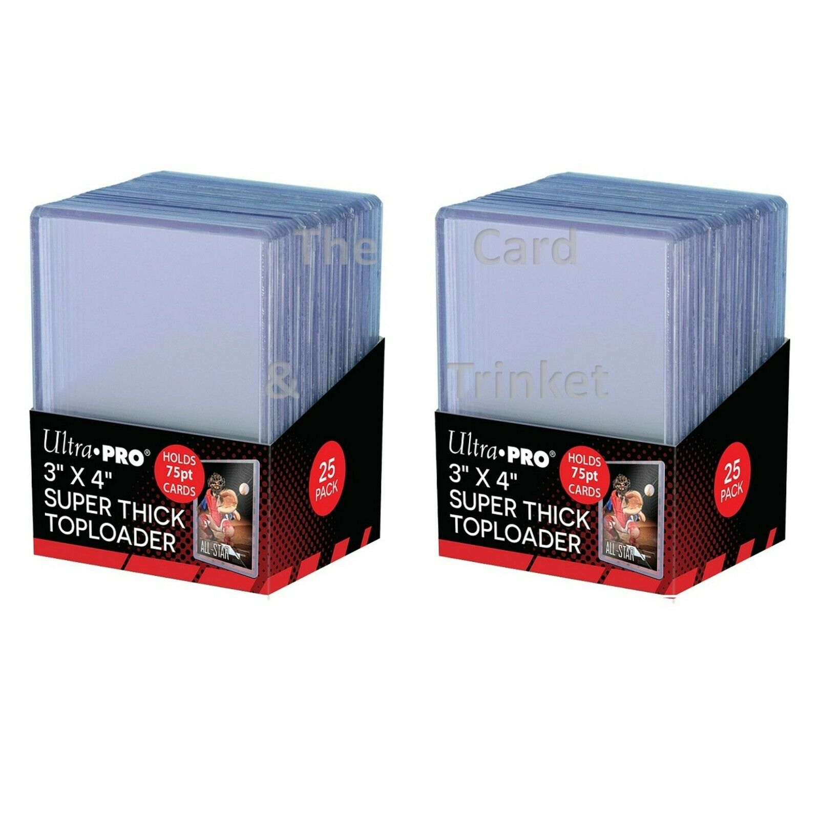 100 Ultra PRO Regular 35pt 3x4 Card Toploaders Toploader Holders Loaders  4x 25