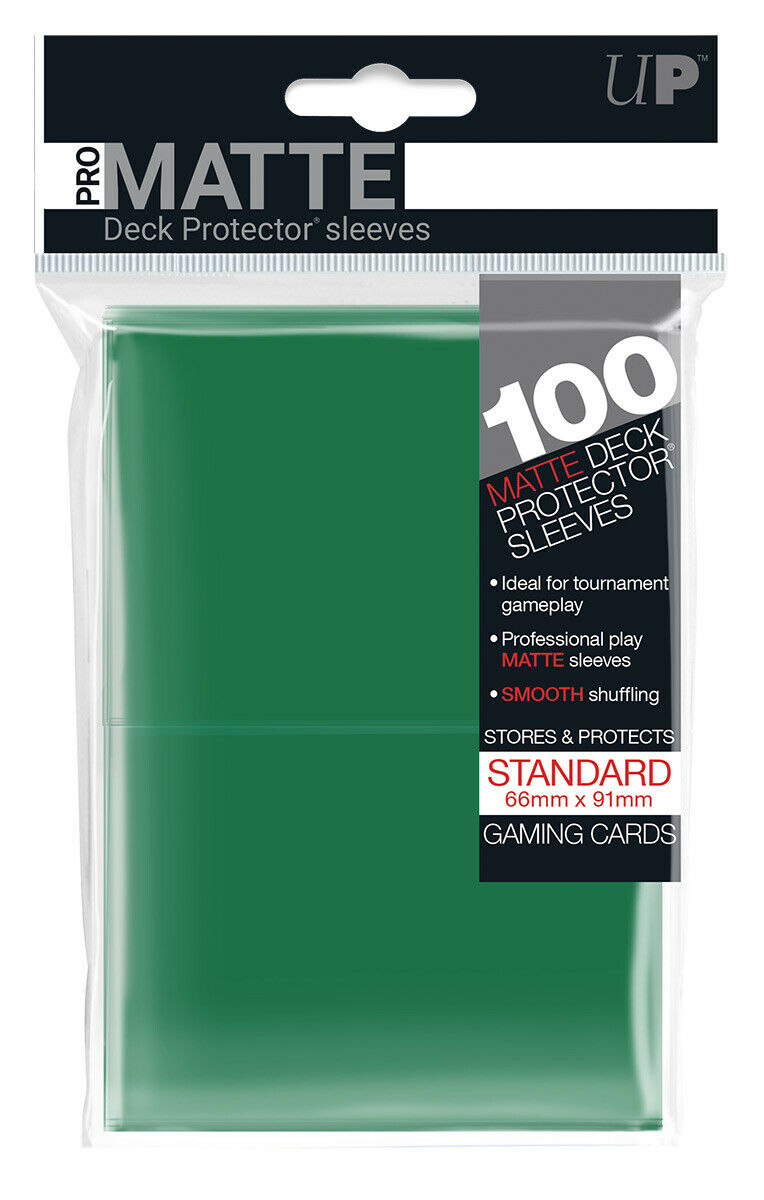 ULTRA PRO Deck Protector Sleeves Pro Matte Green Standard 100ct 66 x 91 mm NEW 