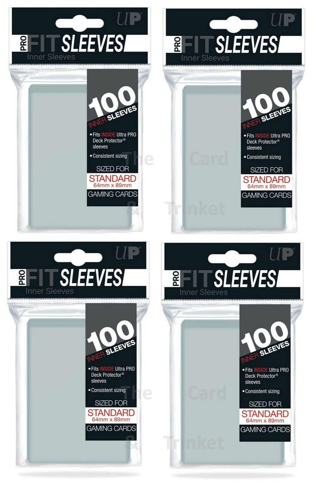 100 x Ultra PRO Standard Pro-Fit Sleeves Card Protectors 64 x 89mm 100x 100ct 