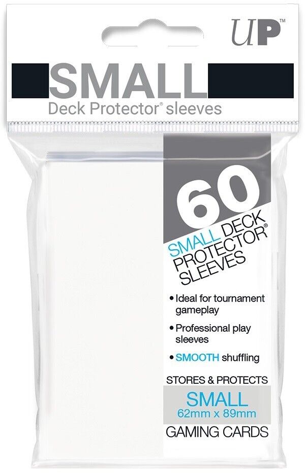 60 Ultra PRO Small Japanese Pro-Gloss Deck Protector Card Sleeves White  62x89mm - The Card & Trinket