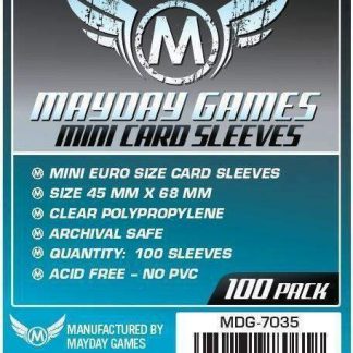 MAYDAY GAMES Mini European Board Game Card Sleeves Clear Size 45 x 68mm 50ct 