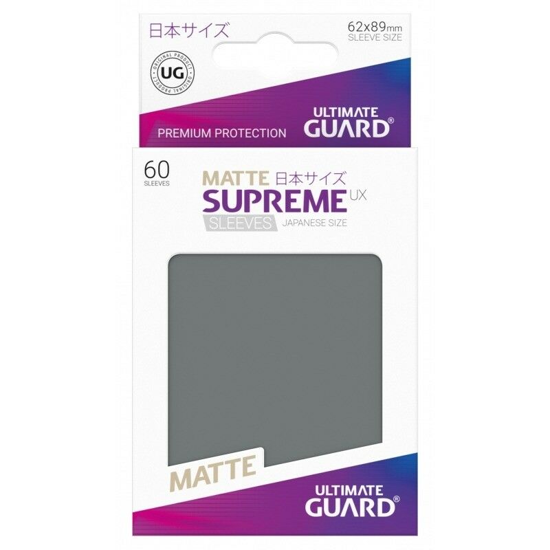 Ultimate Guard Matte Grey Card Deck Protector Sleeves UX Supreme 62 x 89mm 60ct 