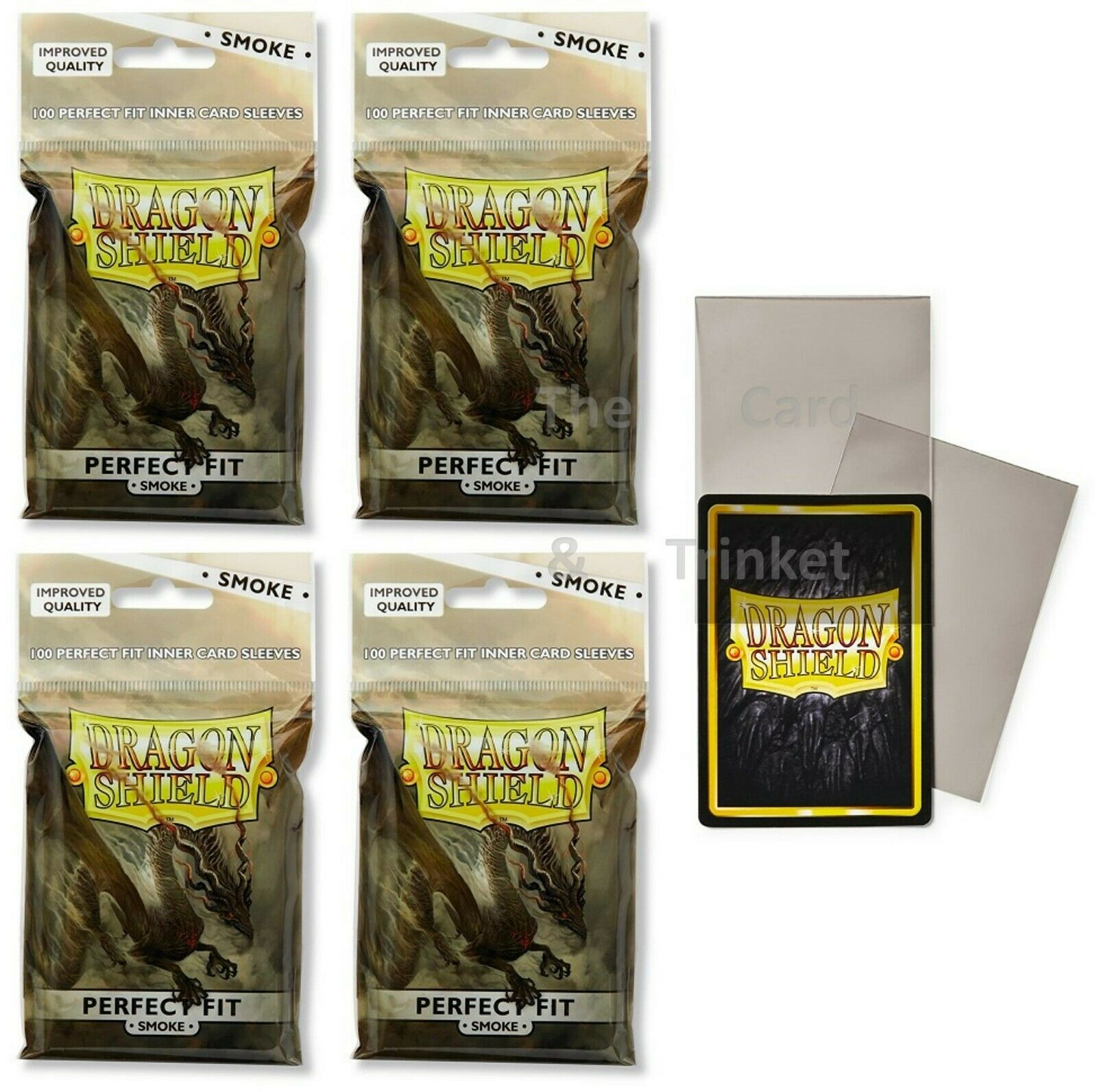 400 Dragon Shield Perfect Fit SMOKE Inner Card Sleeves Standard