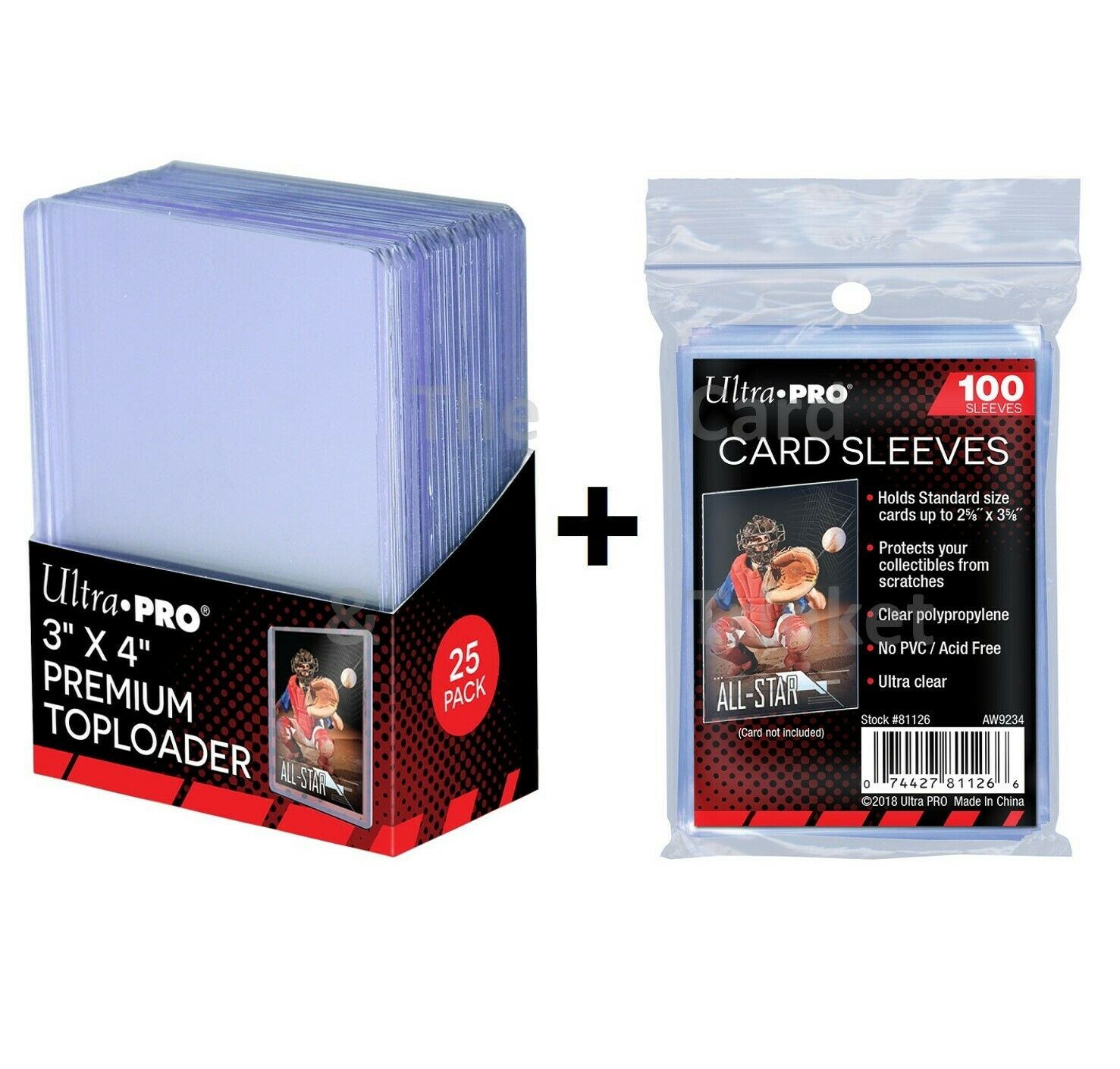 UltraPro 3 x 4 Clear Regular Top Loaders - 100 Total + Ultra Pro