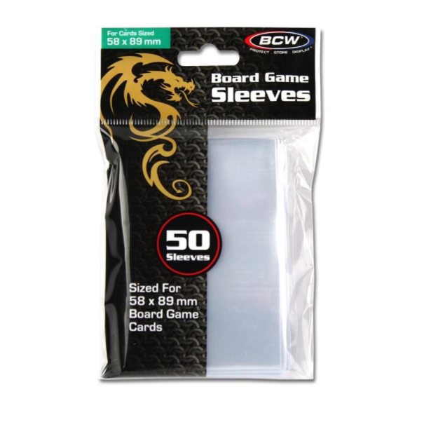 20 pack 1000 BCW BOARD GAME SLEEVES 43MM X 65MM for Mini Chimera Cards 