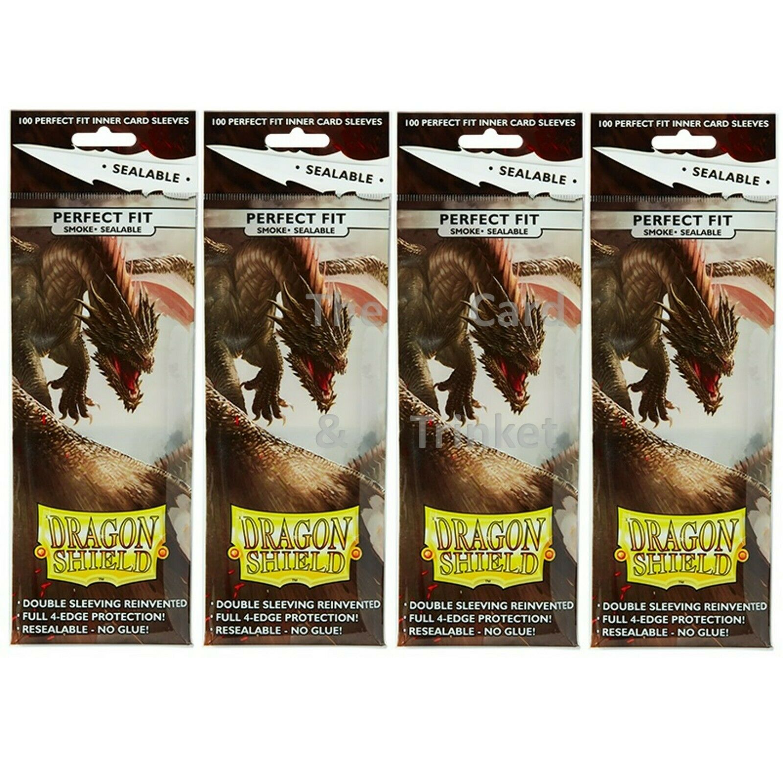 5 Packs Dragon Shield Sealable Inner Sleeve Smoke Standard Size 100 ct Card  Sleeves Value Bundle! 